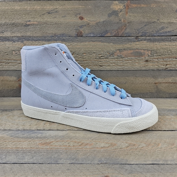 Nike Blazar Mid '77 PRM Men's Shoes Sneakers Grey Fog Two Laces - Picture 2 of 11